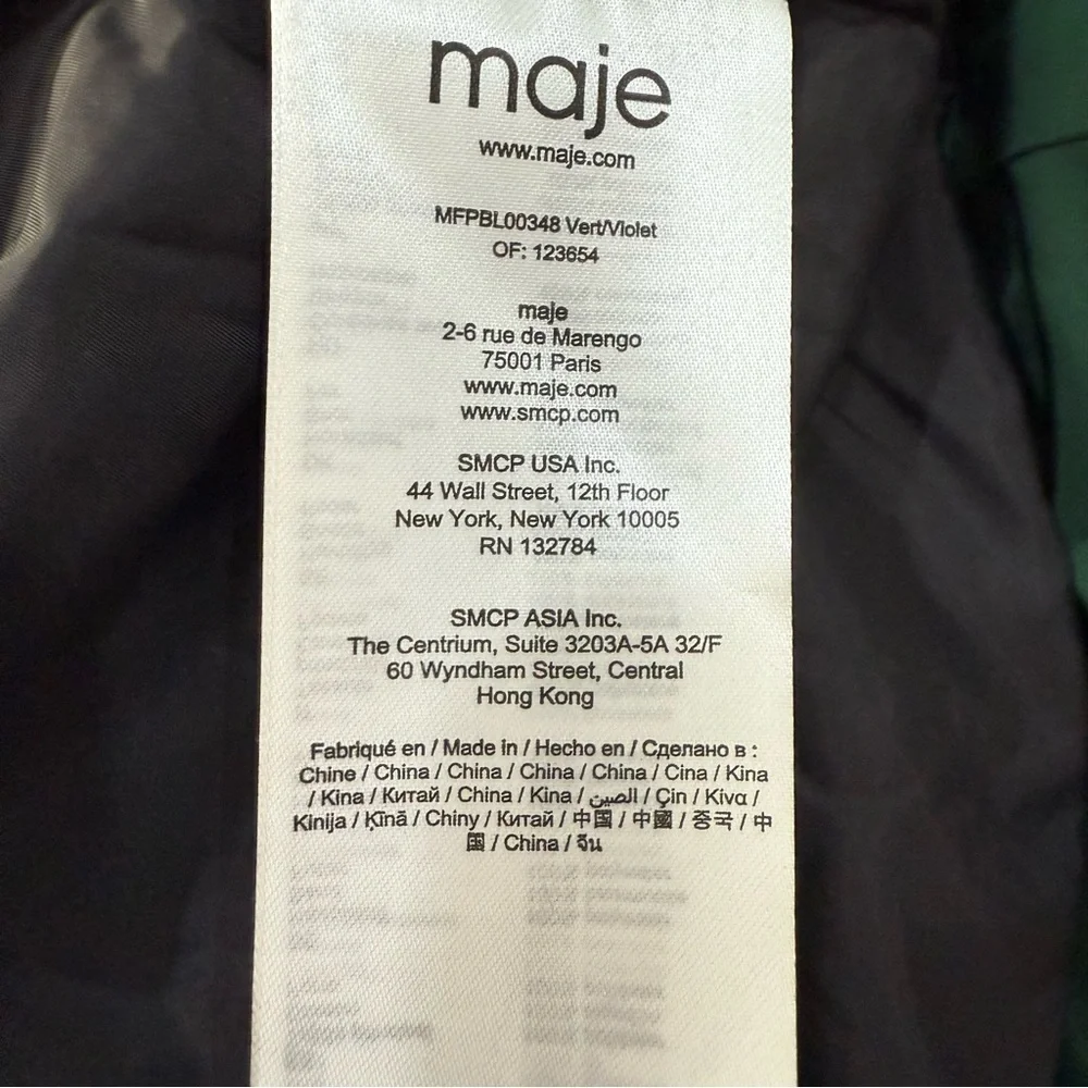 Maje Jacket Baneli Windbreaker Striped in Green